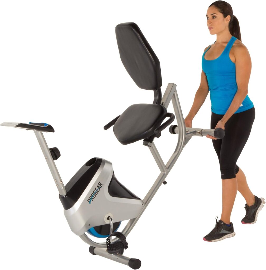 ProGear 555LXT recumbent bike compact design and stability