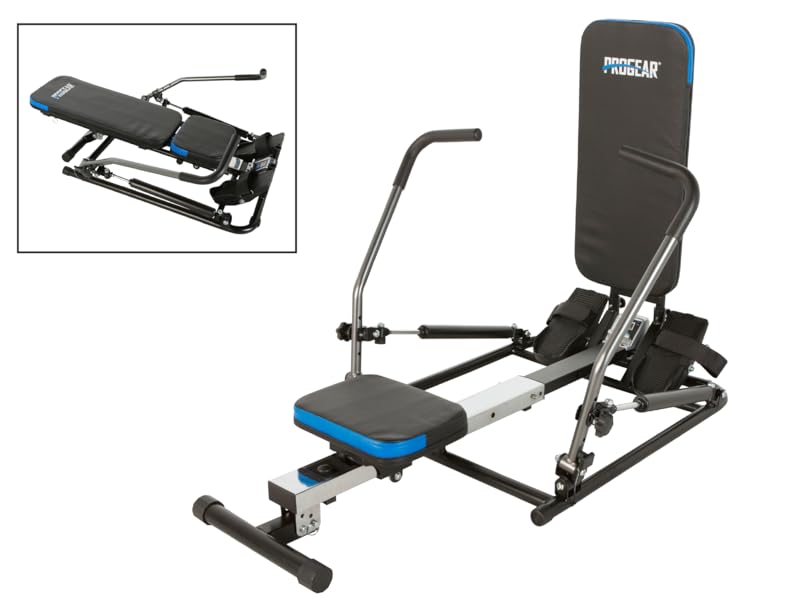 compact ProGear Rower Combines rowing and strength exercises